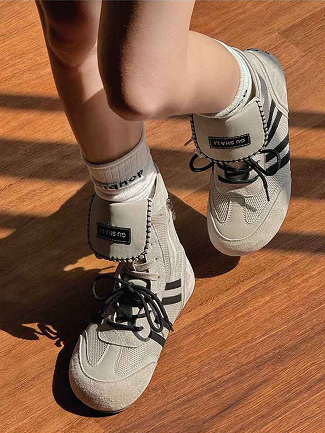 Black Hybrid Zip-On Boxing Trainer Boots