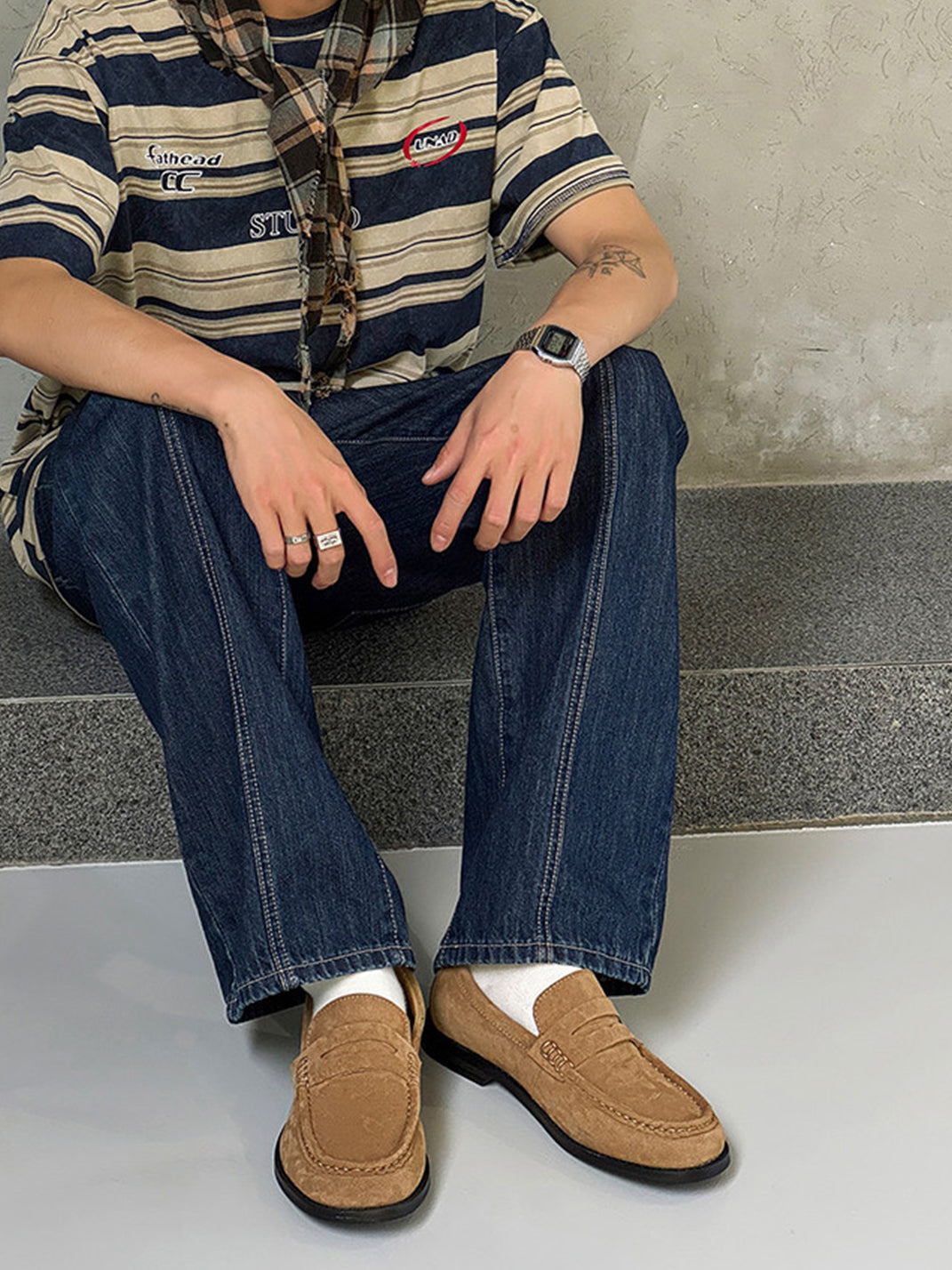 Calfskin Square Toe Loafers