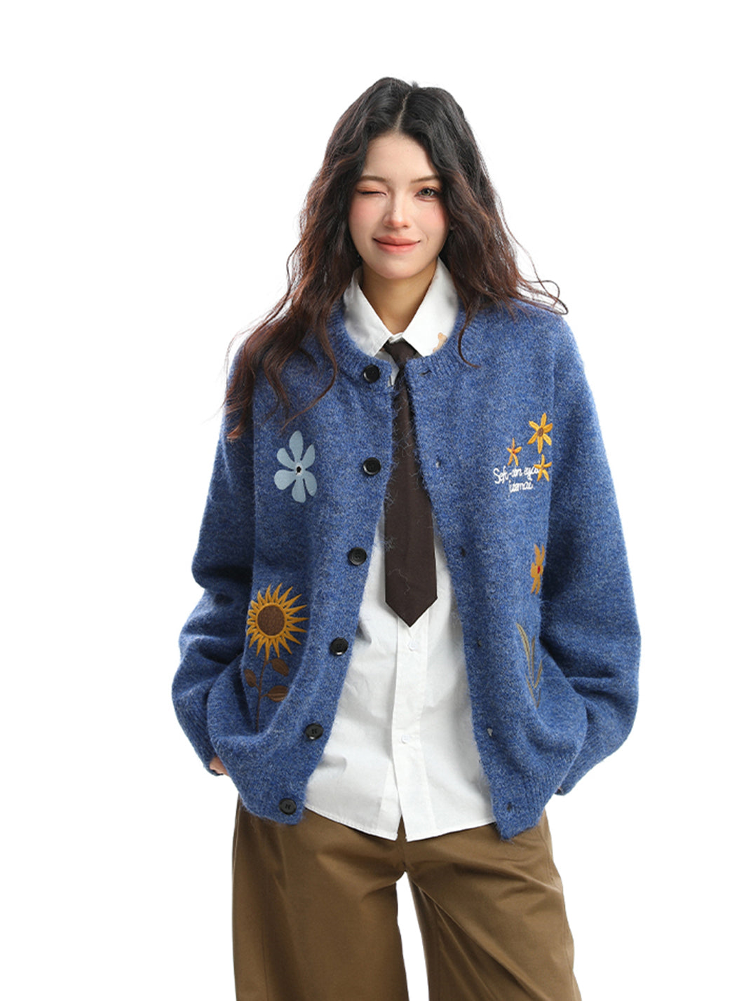 Retro Floral Embroidered Cardigan