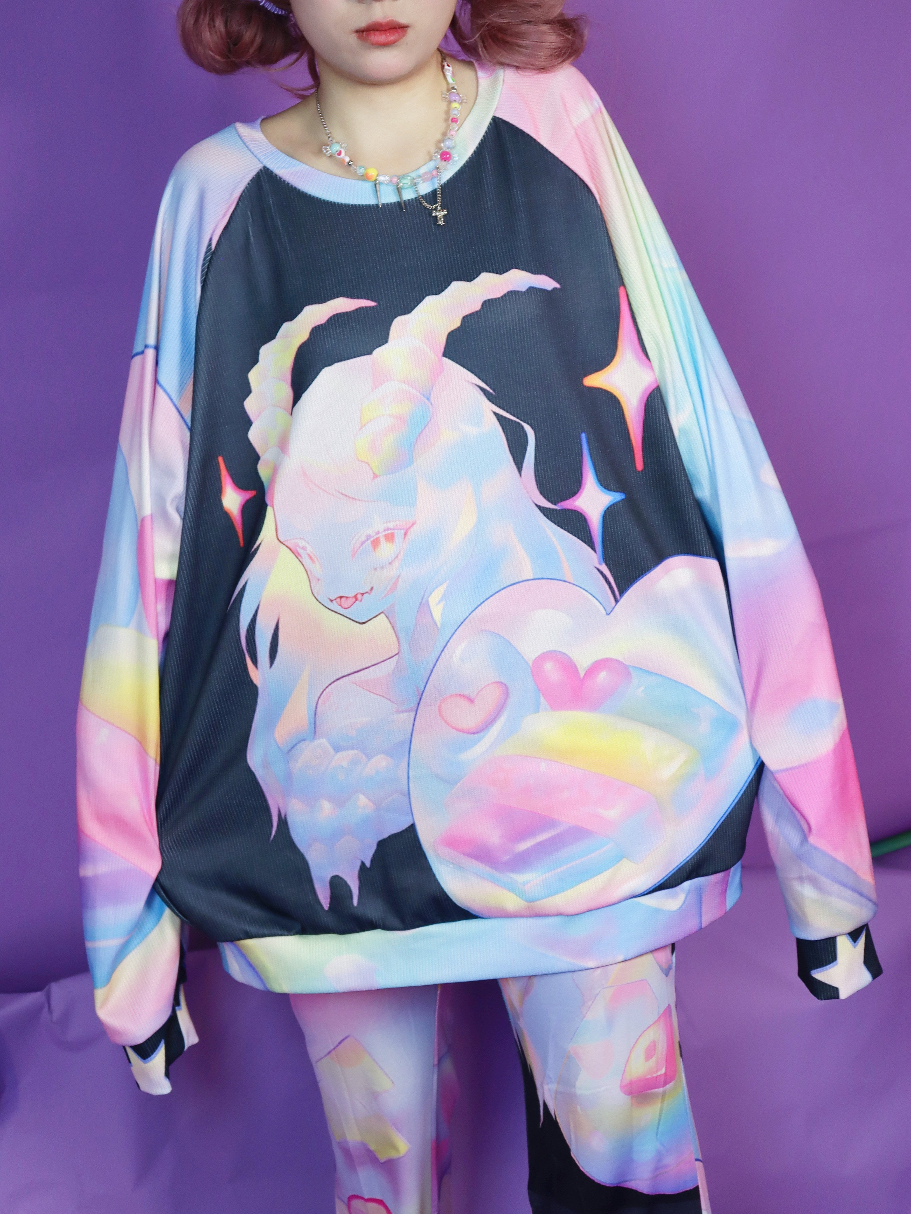 Holographic Rainbow Oversized Sweatshirt