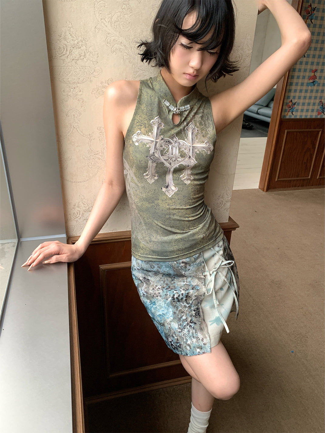 Triple Cross Sleeveless Top
