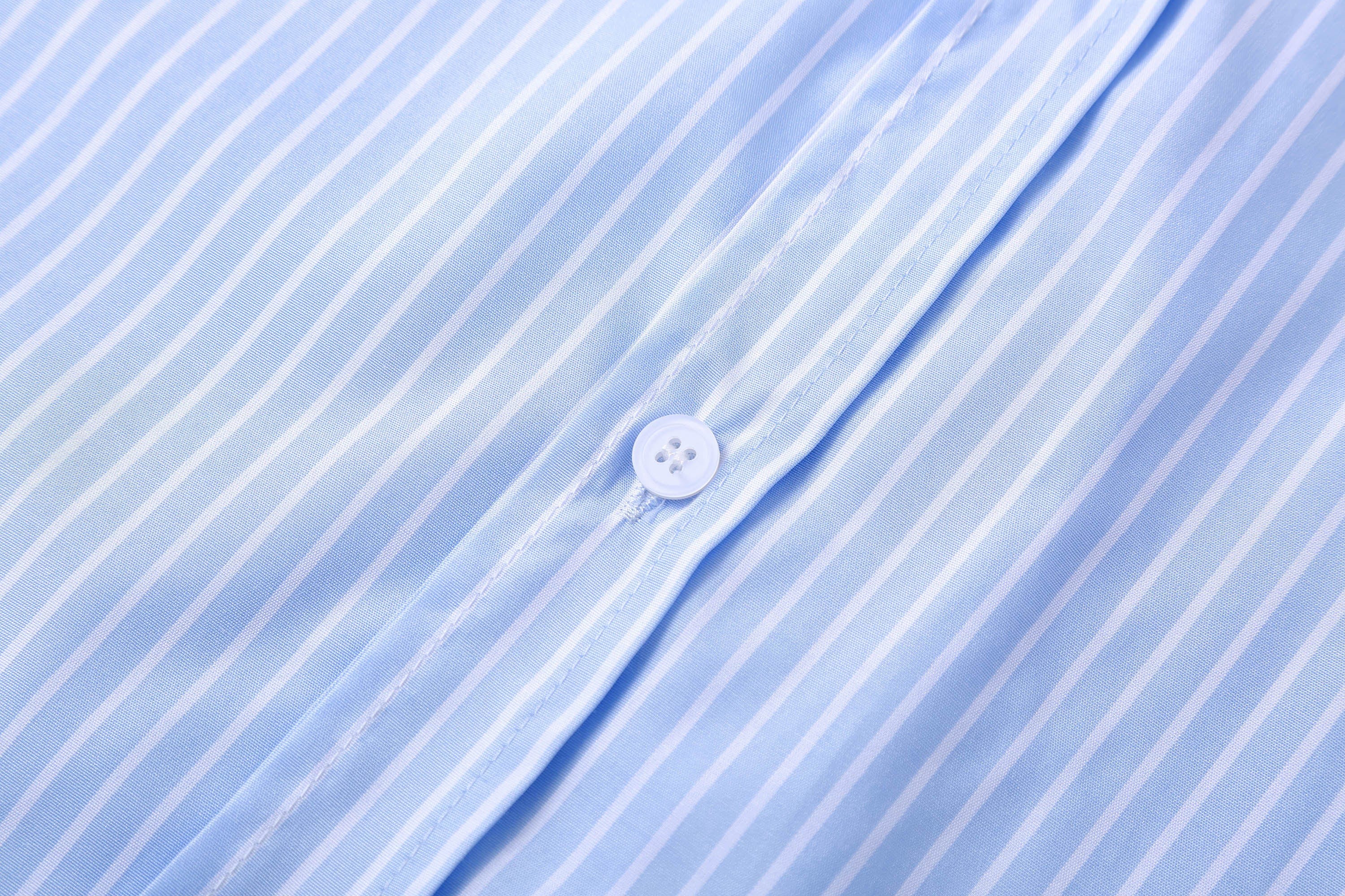 Contrast Collar Striped Shirt