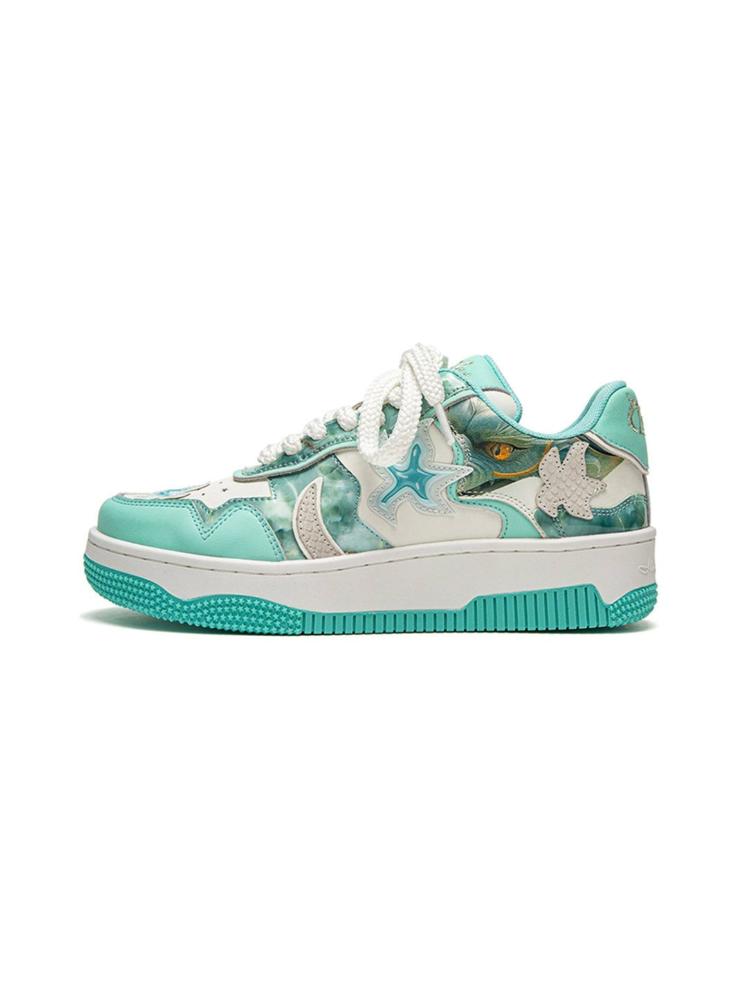 Star Patch Chunky Platform Skate Sneakers image 1