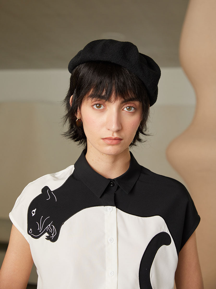 Chemisier brodé Panther Grace