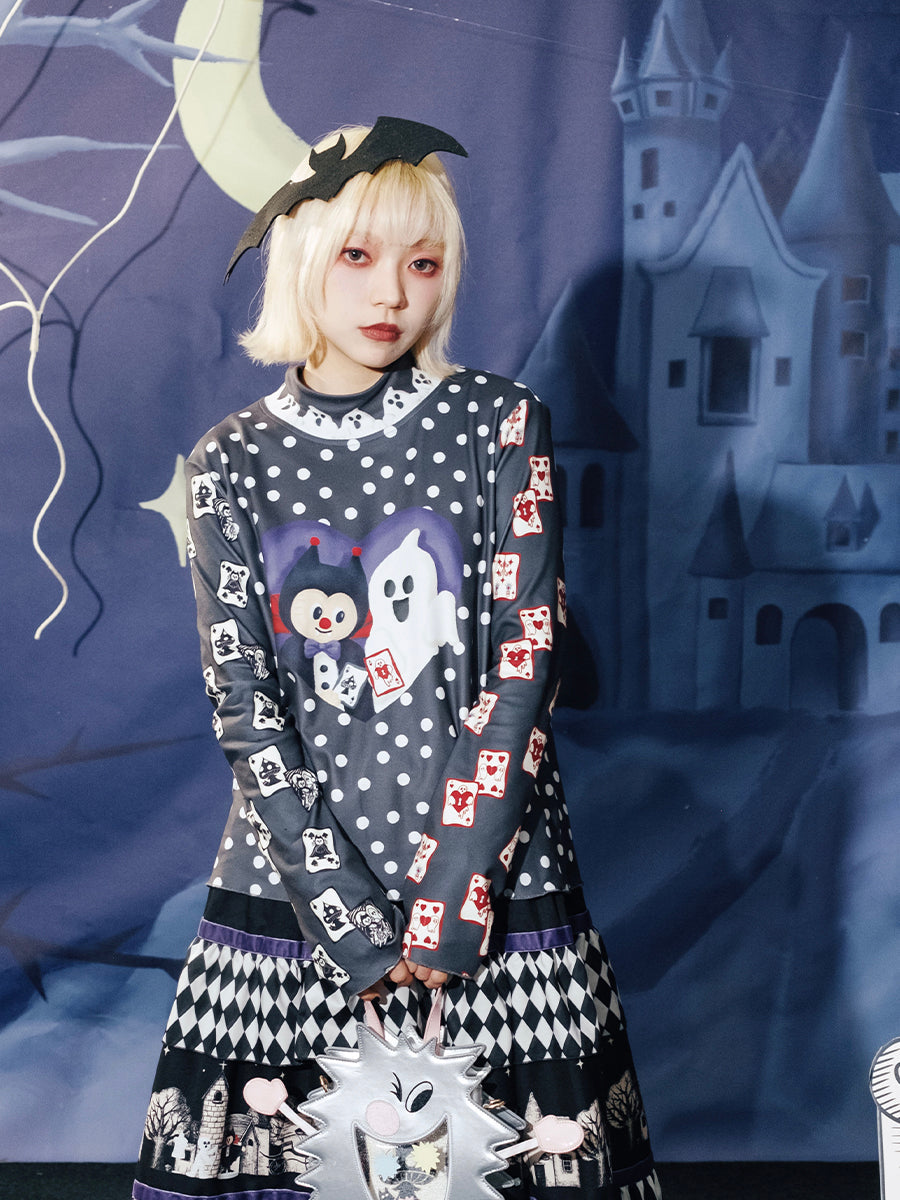 Polka Dot Playing Cards Jester Top