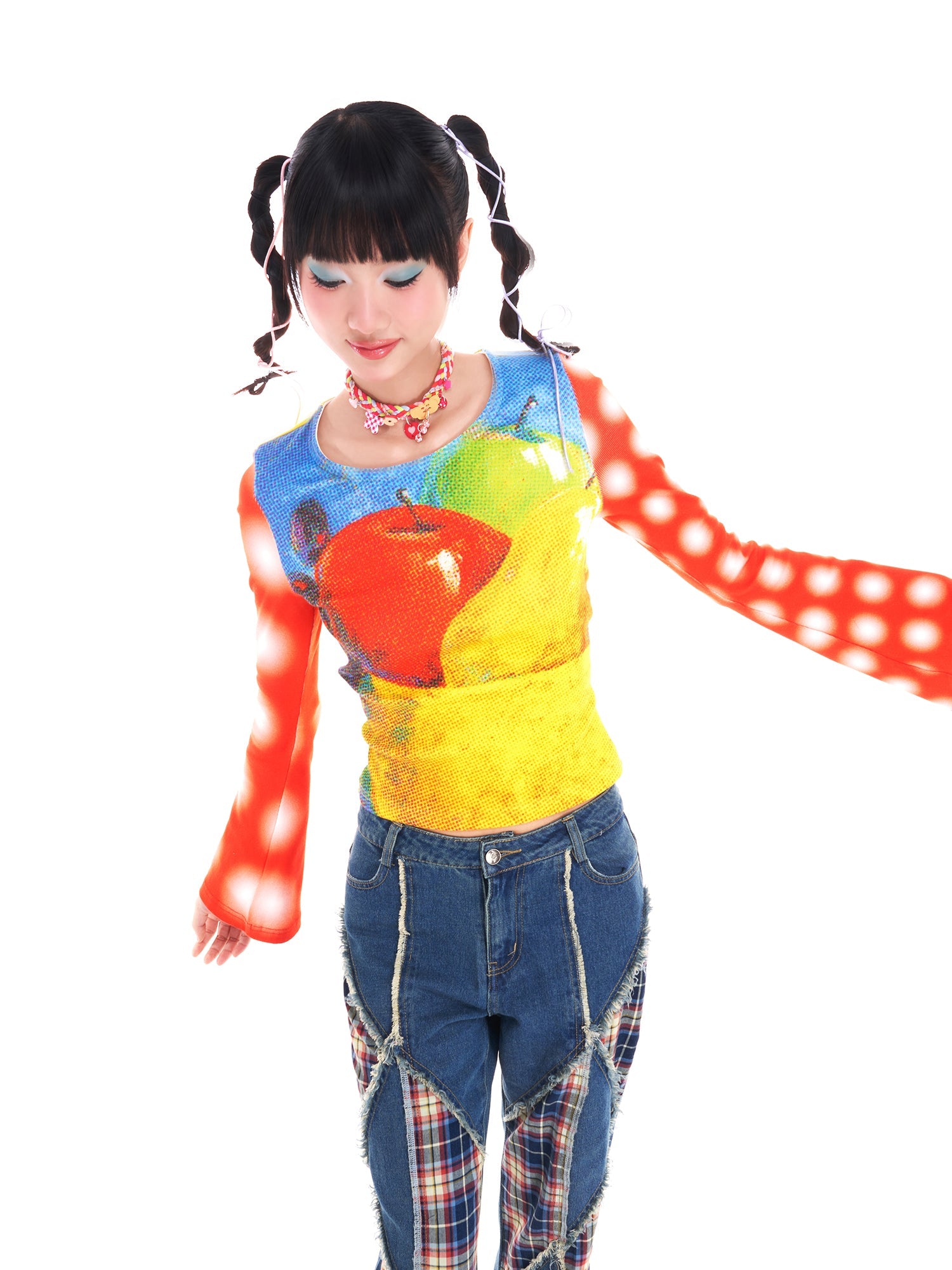 Fruity Pop Bell Sleeve Blouse