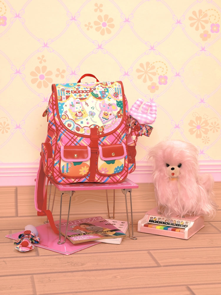 Sweet Plaid School Backpack Bag