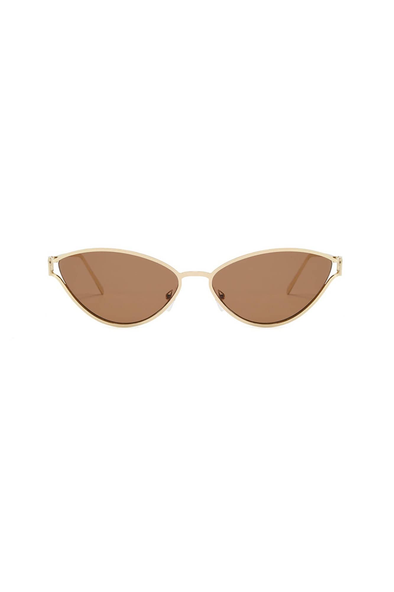 Slim Metal Upswept-Lens Sunglasses - view 3