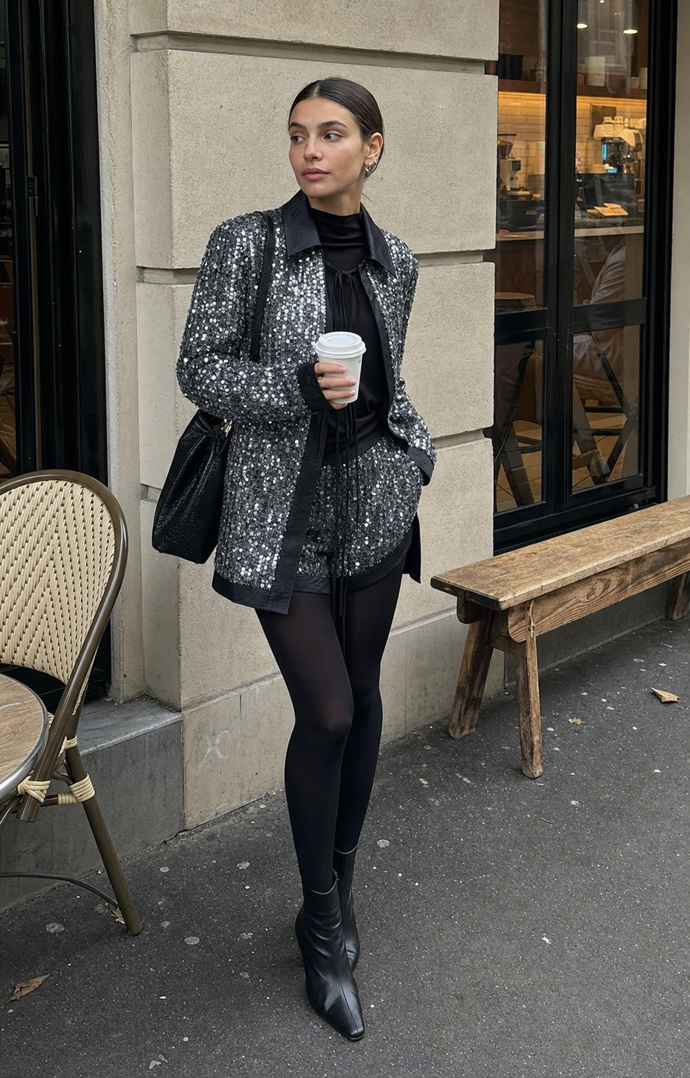 Sequin Blazer and Shorts Setup showcase 1