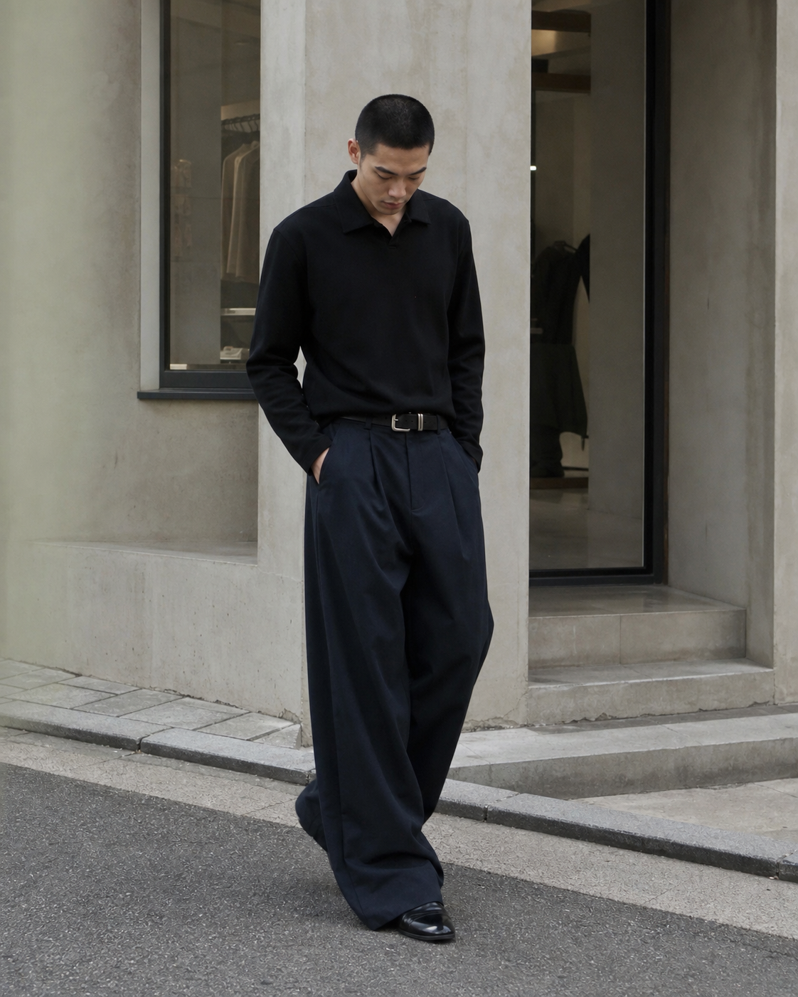 Double-Pleated Wide-Leg Pants showcase 1