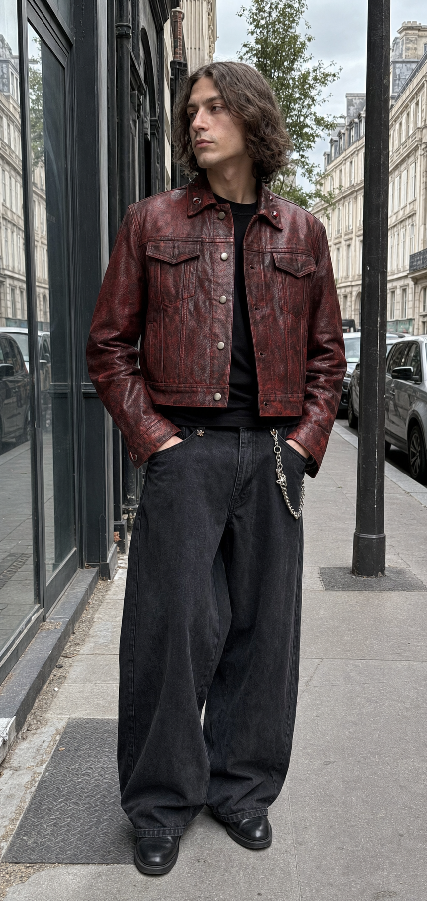 Ember Forge Distressed Leather Trucker Jacket UGC showcase 1