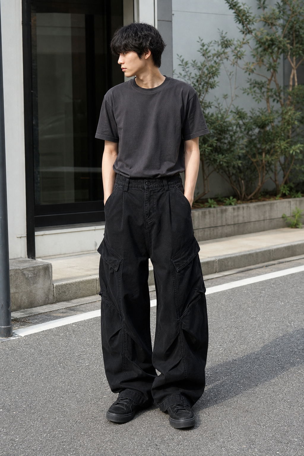 Classic Wide-Leg Straight Workwear Pants showcase 1