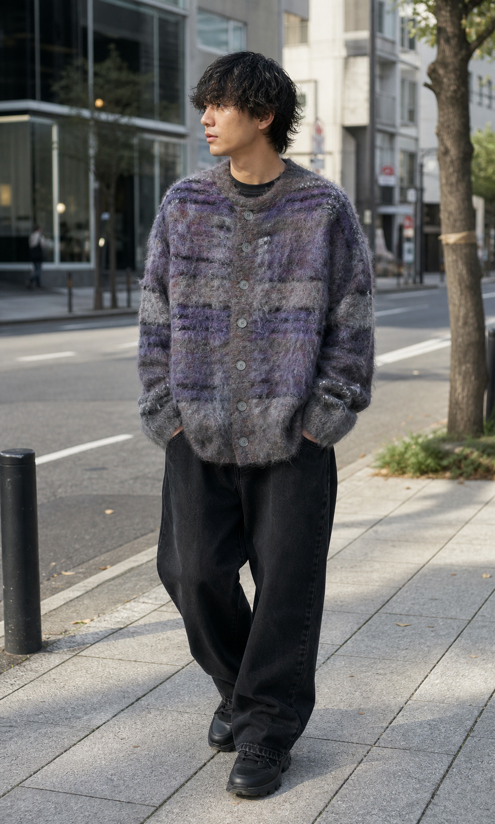 Nebula Mist Fuzzy Cardigan showcase 1