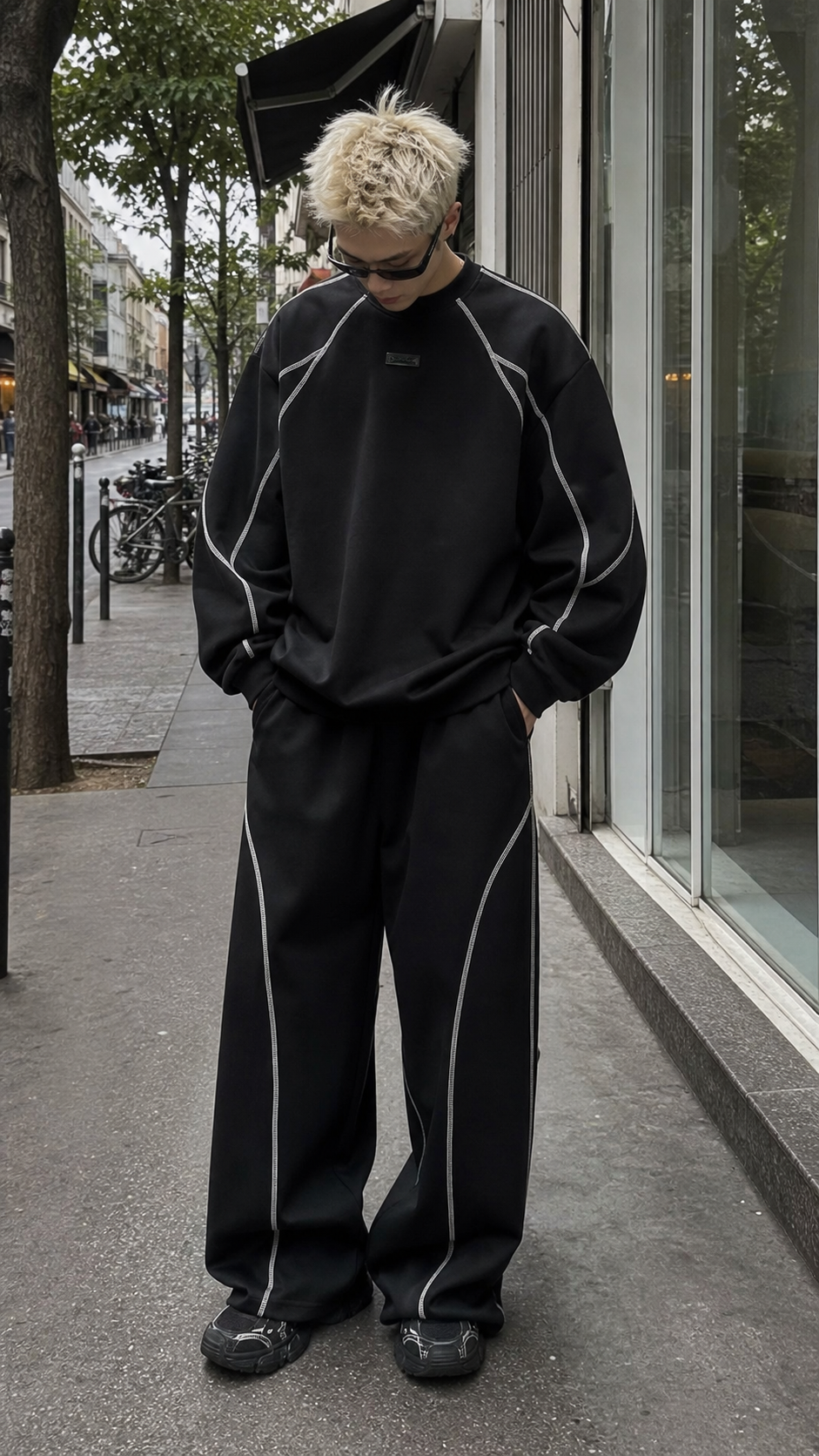 Oversized Contrast Stitch Sweatshirt showcase 1