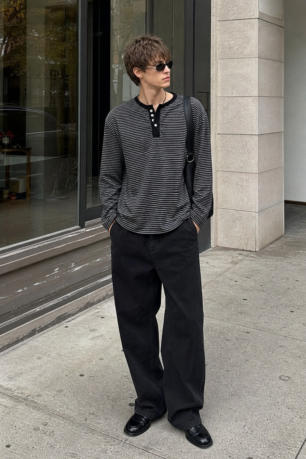Stripe Henley Lounge Tee showcase 1