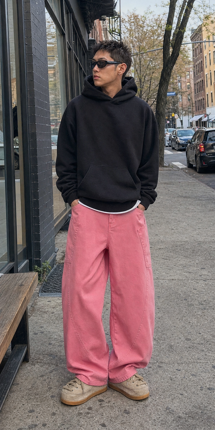Pink Utility Wide-Leg Pants showcase 1