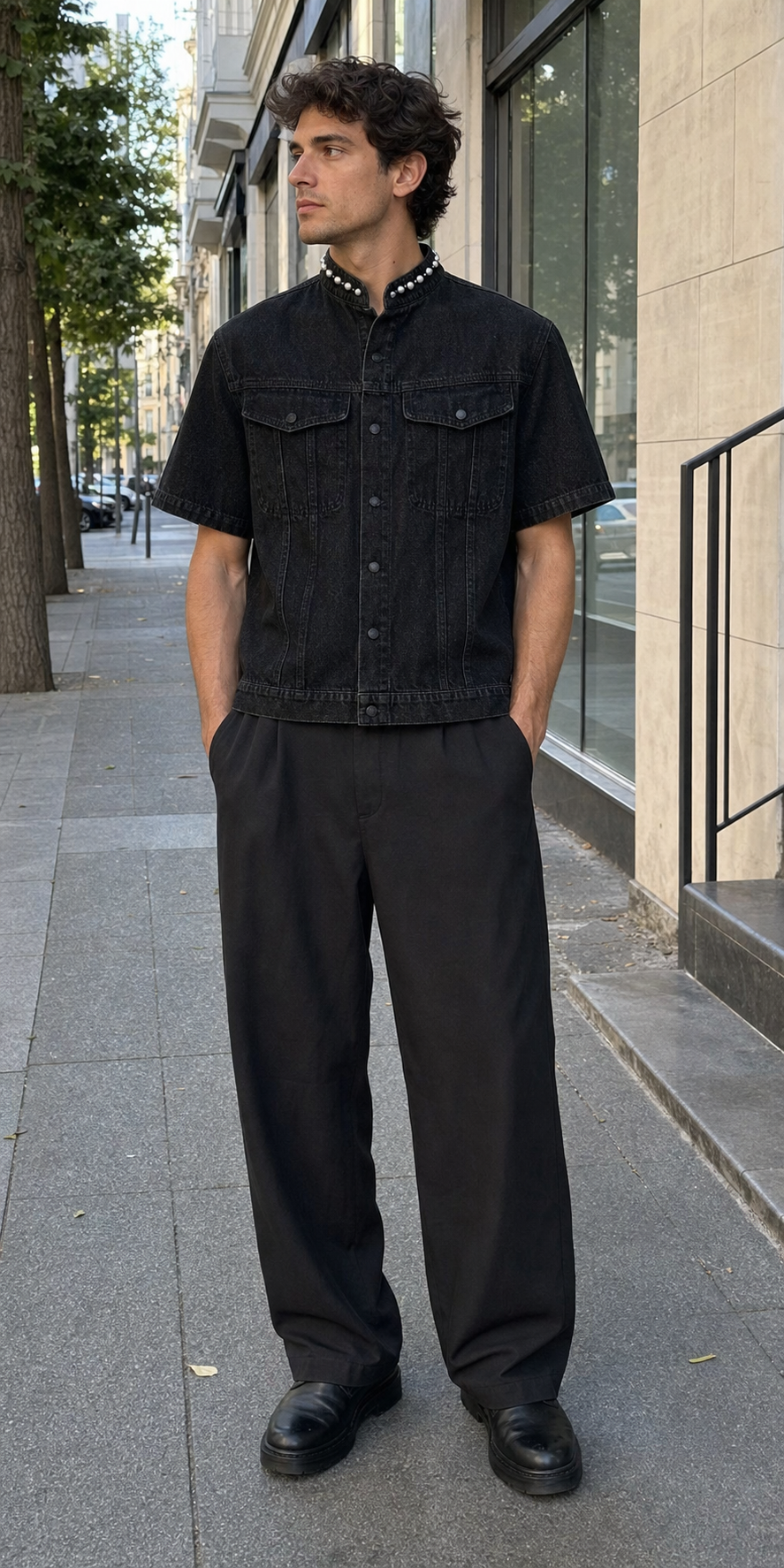 Aurora Studded Denim Armour Shirt showcase 1