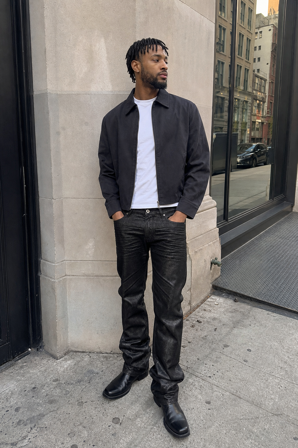 Midnight Resin Coated Straight Jeans UGC showcase 1