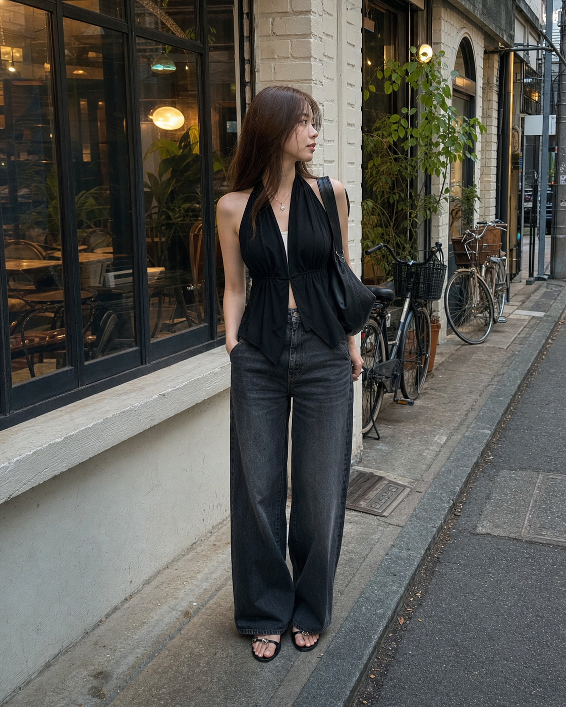 Halter Neck Keyhole Peplum Top showcase 1