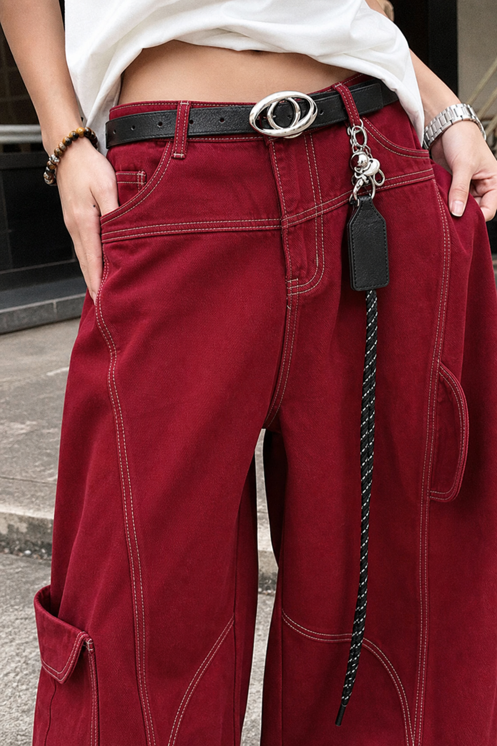 Crimson Curve Zip Cargo Pants showcase 1