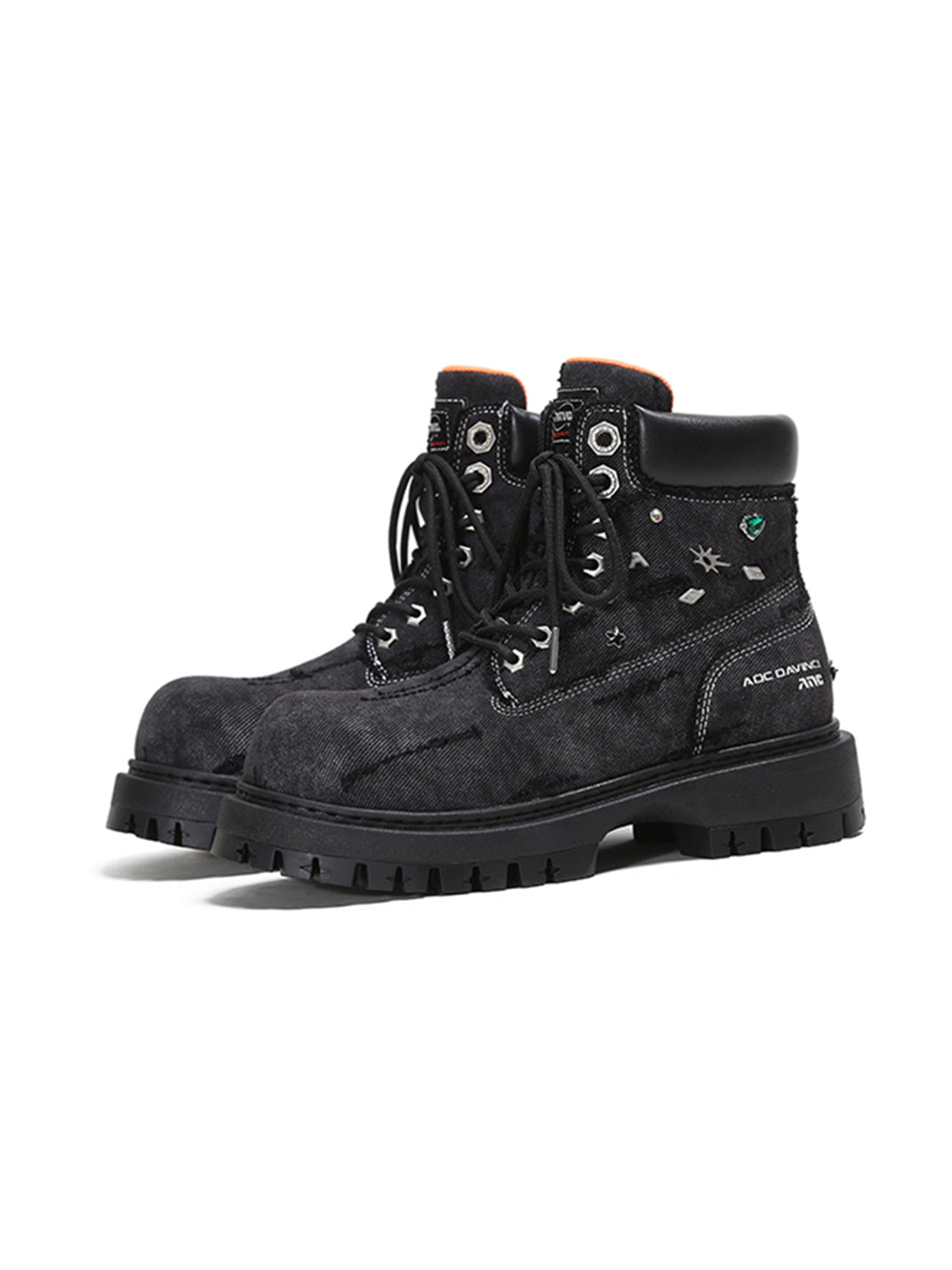 Denim Platform Combat Boots