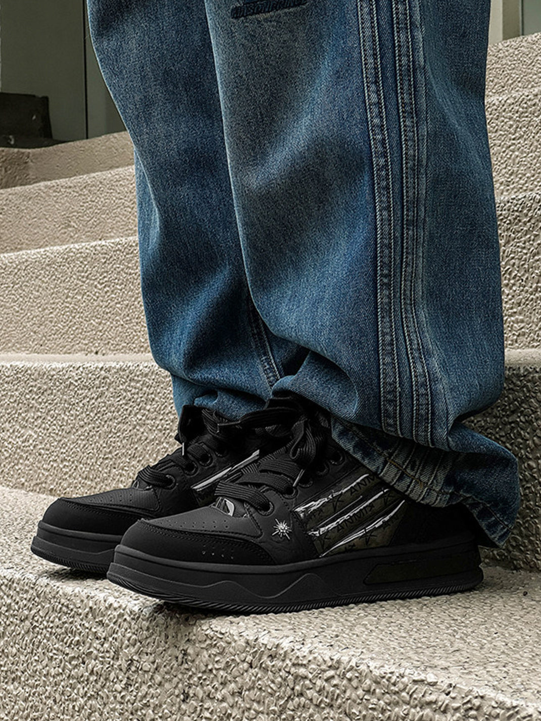 Gothic Star Studded Chunky Sneakers