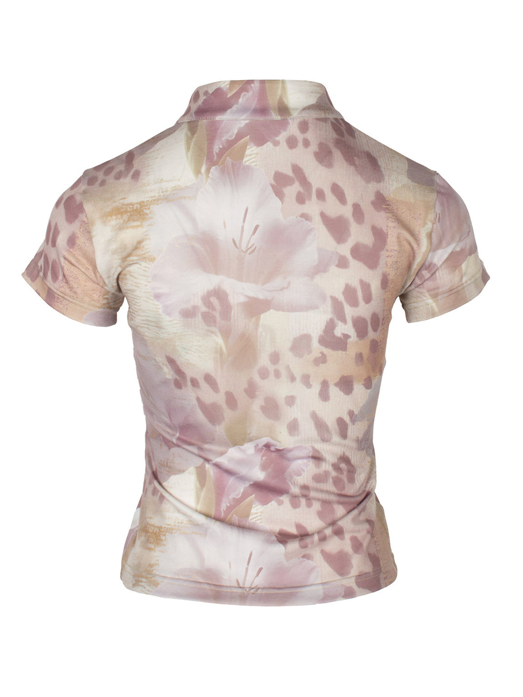 Lace-Spliced Cheongsam Collar Tee