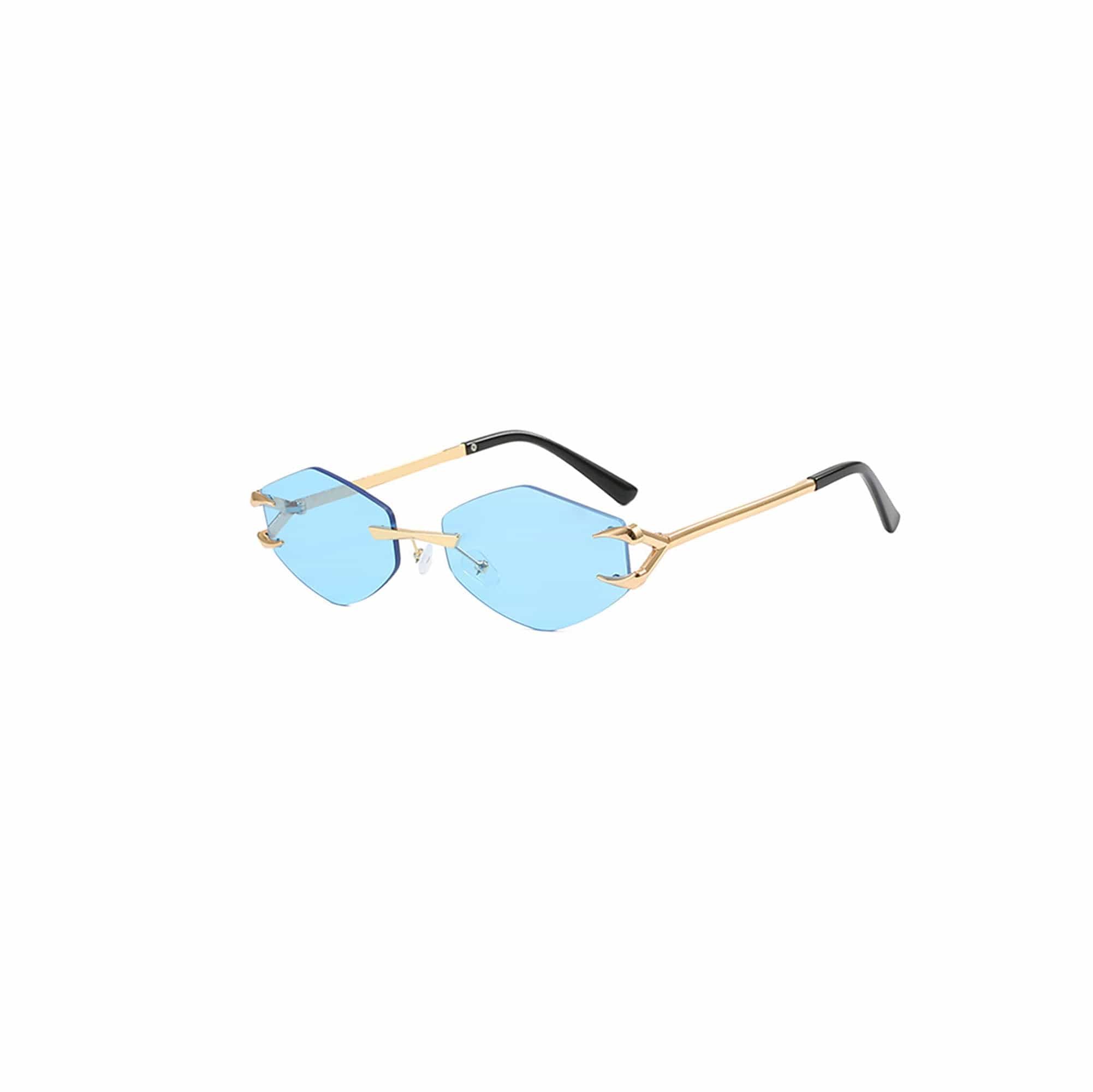 Claw-Temple Rimless Hexagon Sunglasses - view 1