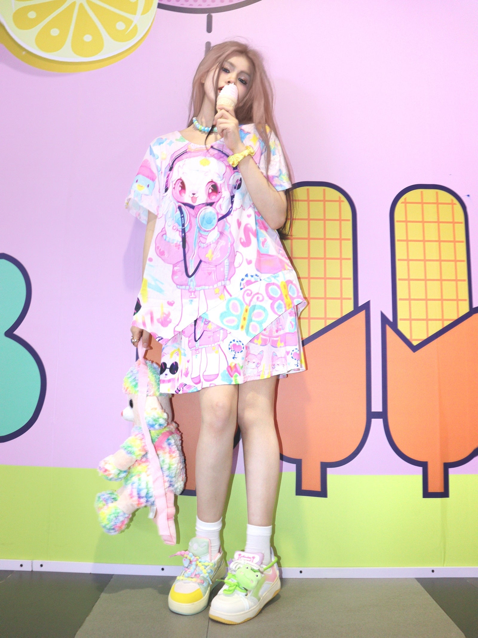Kawaii Bunny DJ Graphic T-Shirt