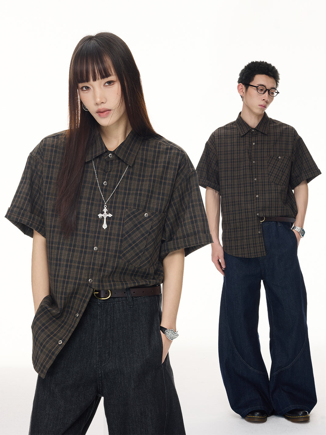 Vintage Short Sleeve Plaid Shirt