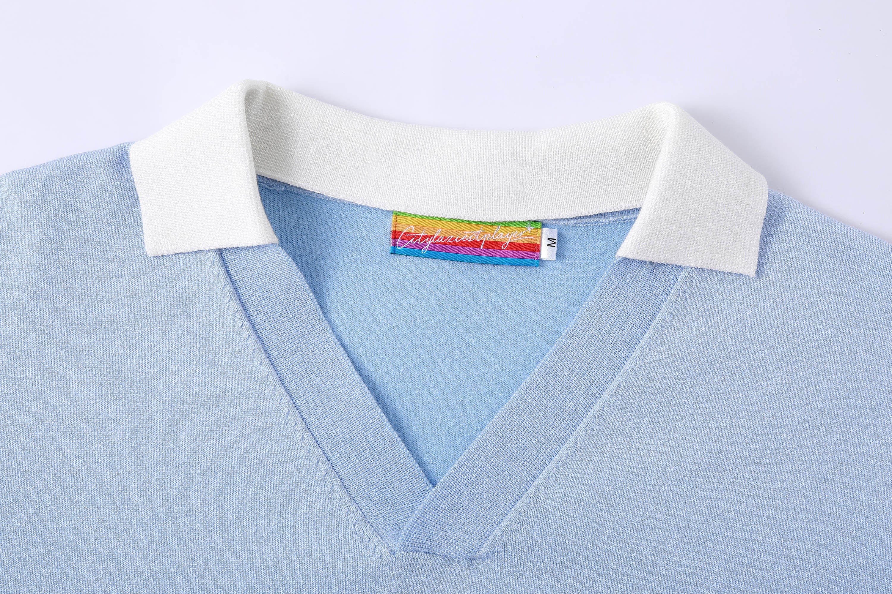 Detachable Collar Short Sleeve Knit Tee