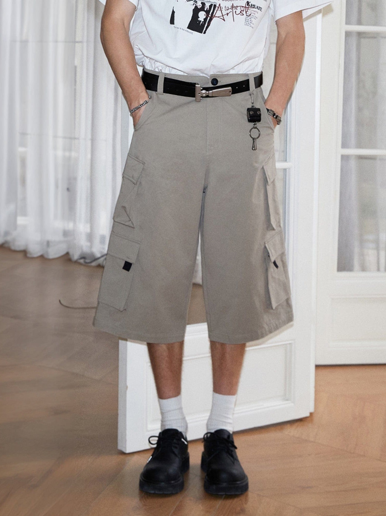 카키 멀티포켓 카고 culottes