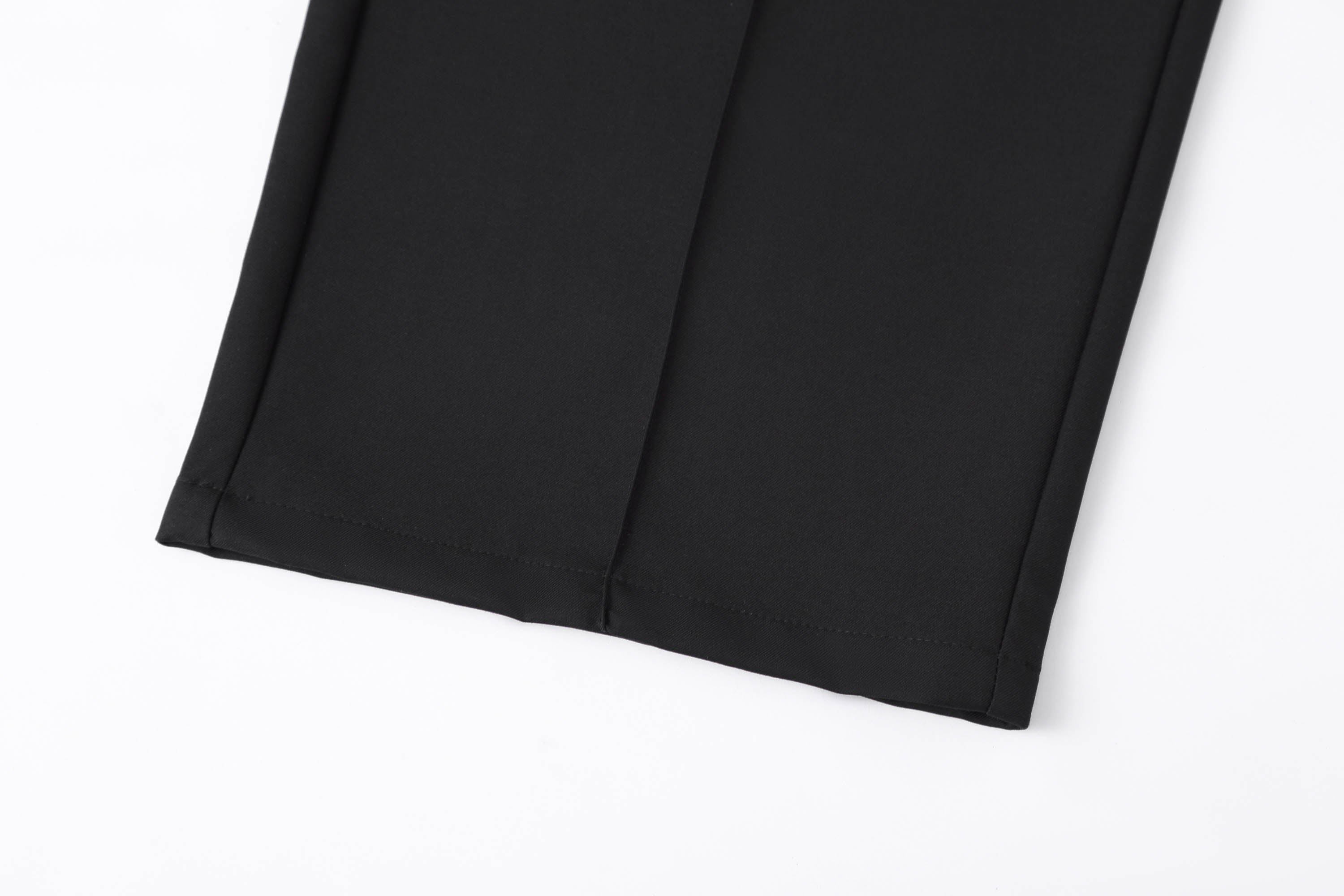 Wide-Leg Black Trousers with Drawstring Waist