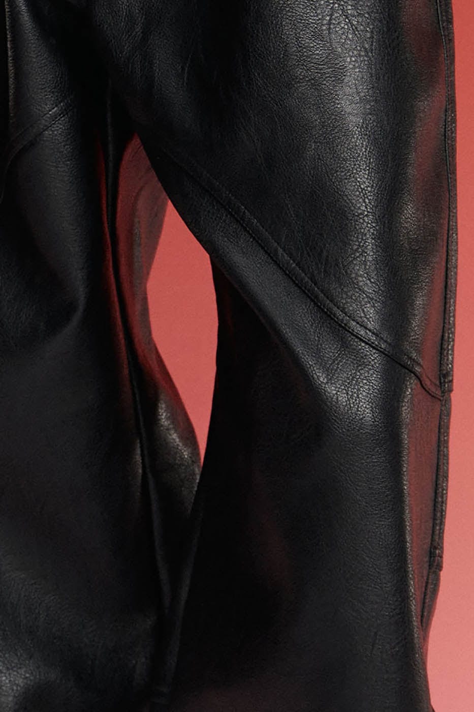 Spliced Faux Leather Pants