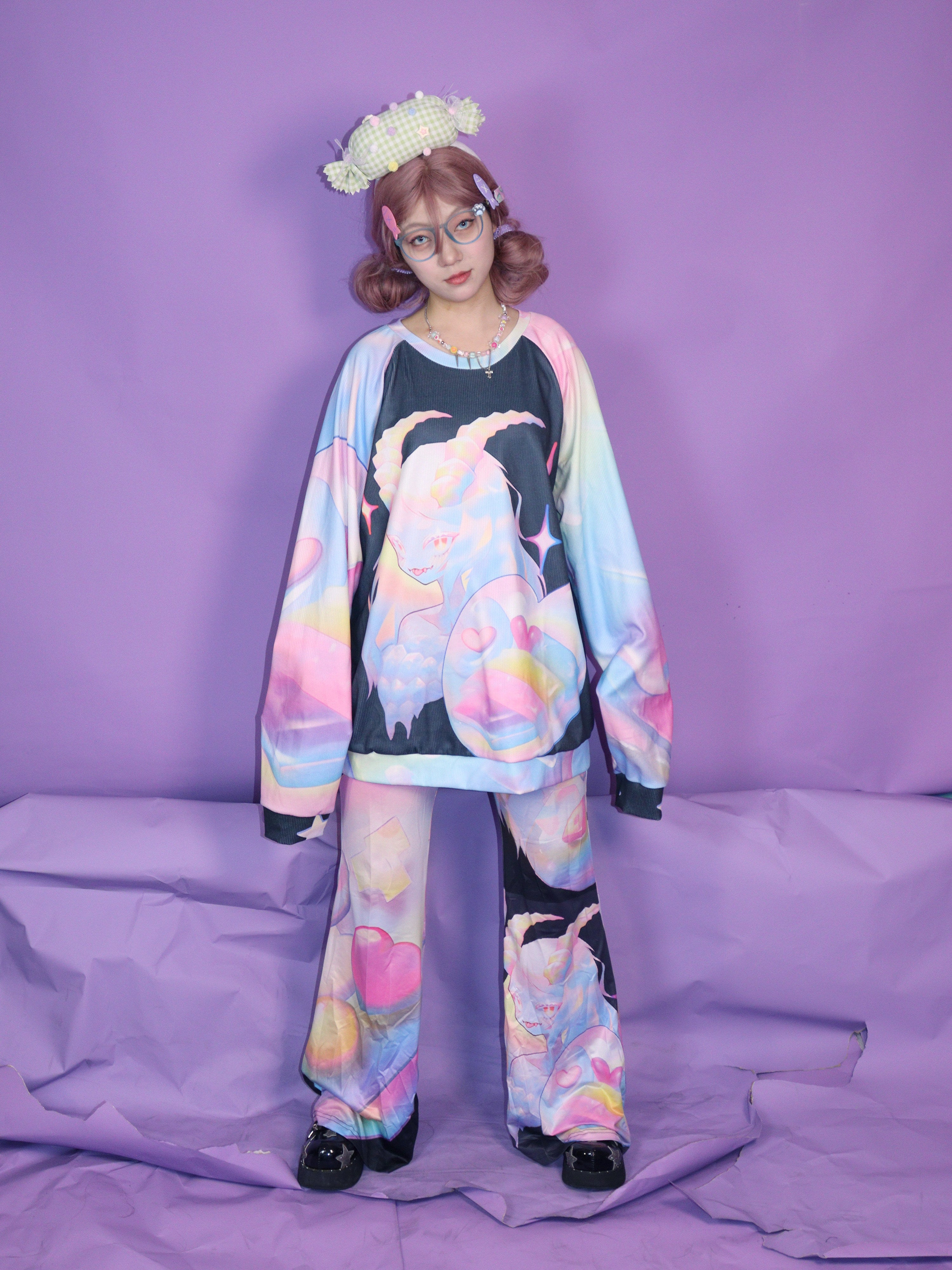 Holographic Rainbow Oversized Sweatshirt