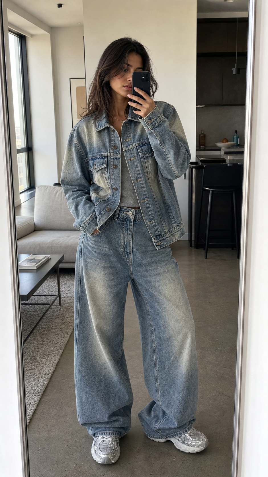Distressed Vintage Wash Denim Set showcase 2