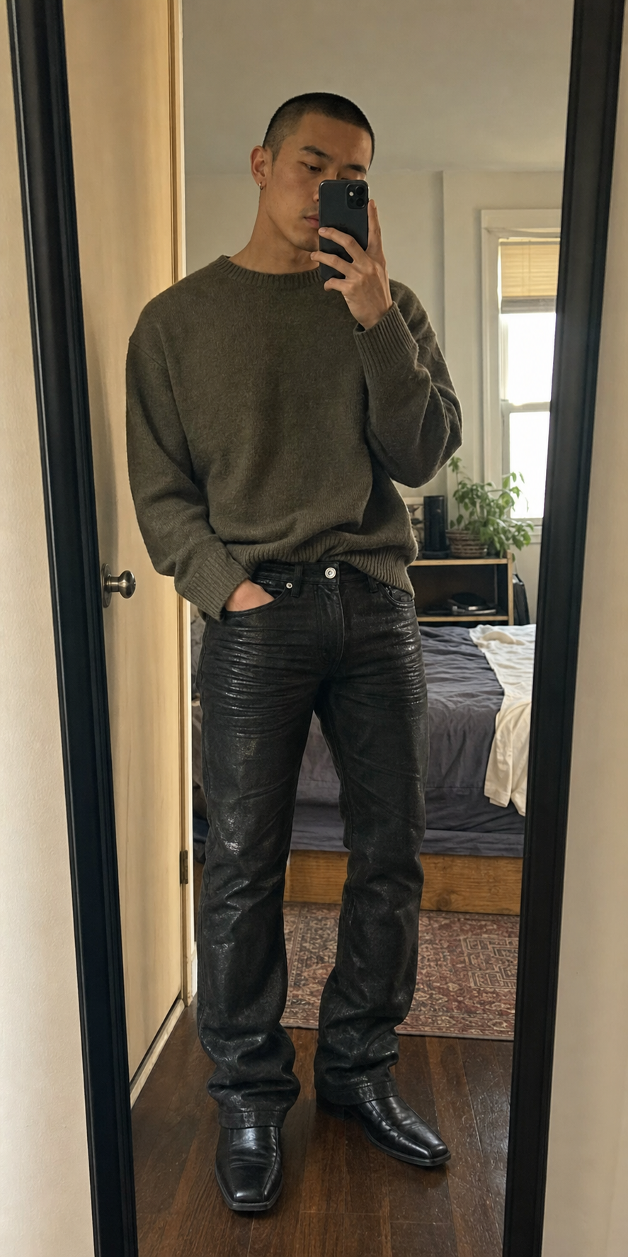 Midnight Resin Coated Straight Jeans UGC showcase 2
