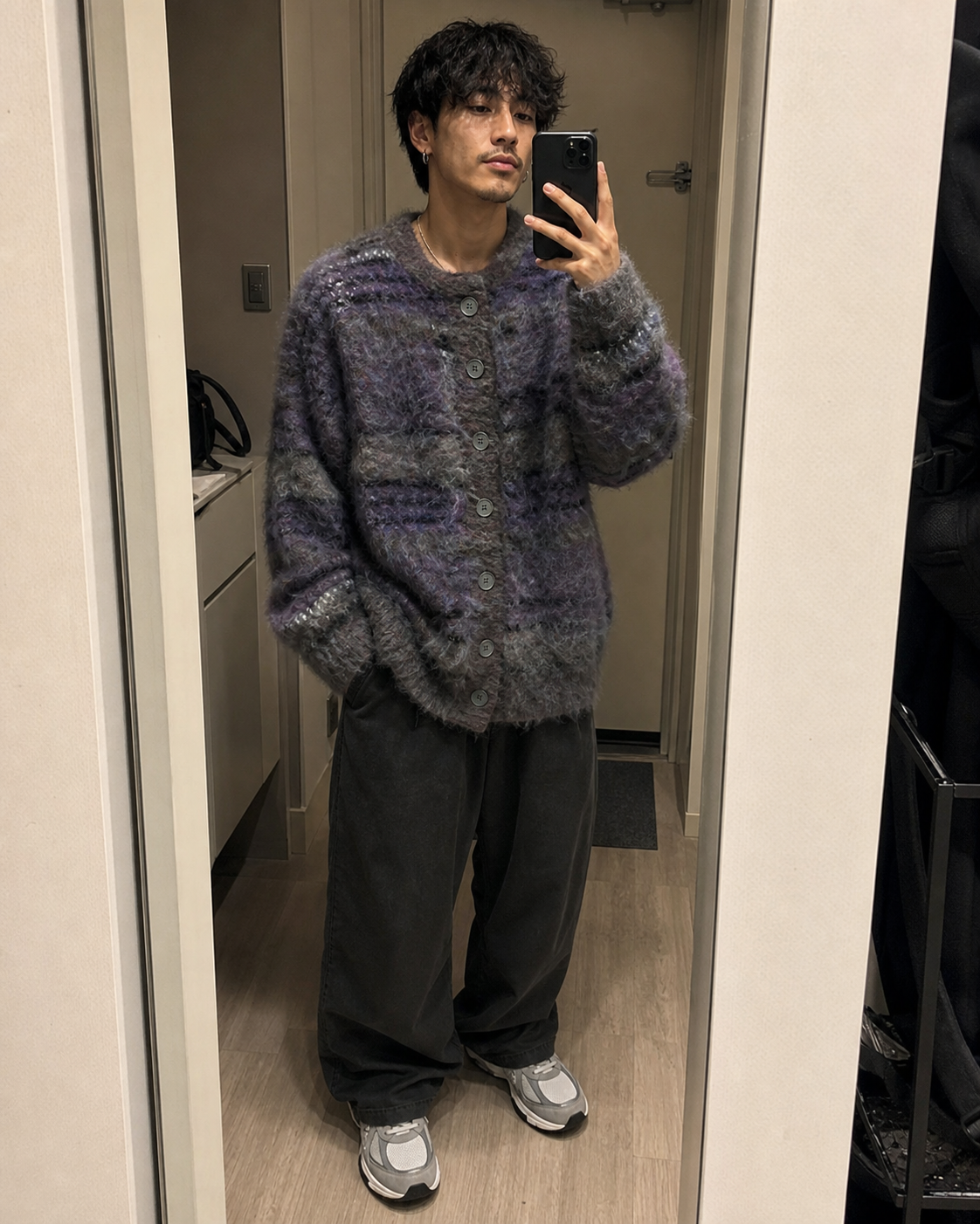 Nebula Mist Fuzzy Cardigan showcase 2