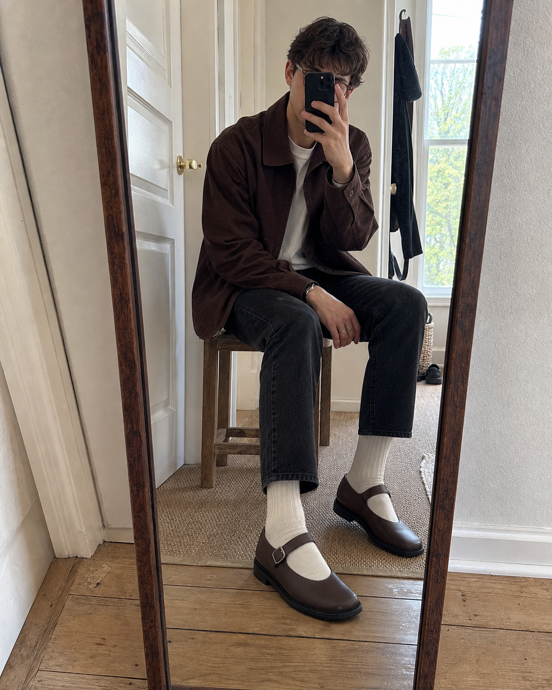 Brown Leather Strap Mary Janes showcase 2