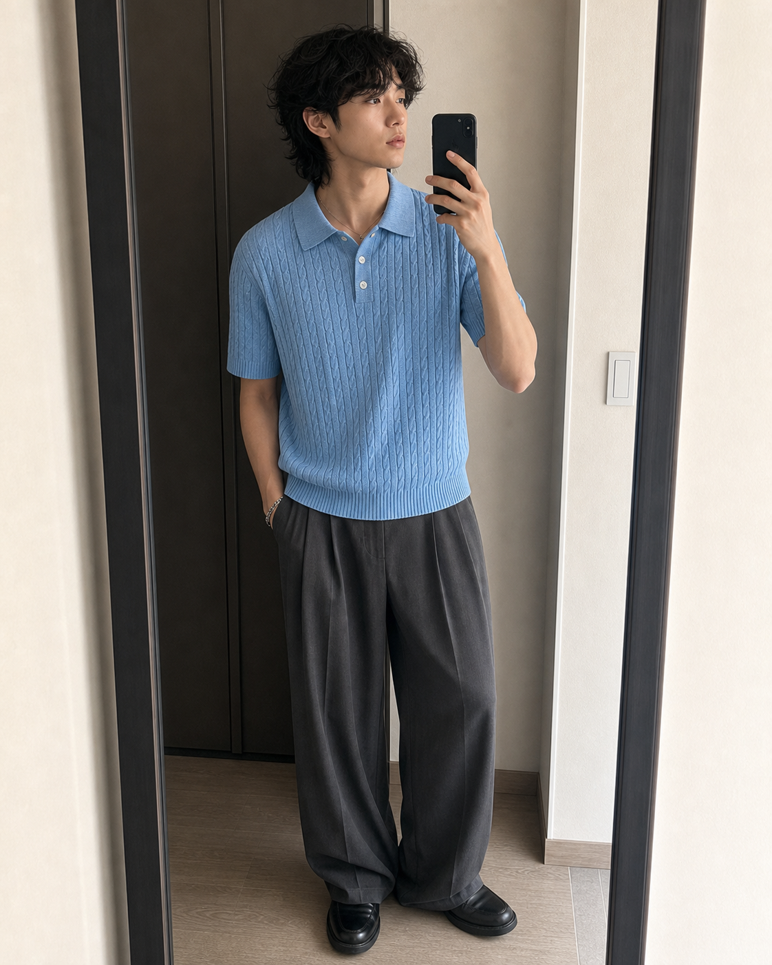 Sunlit Cable Knit Polo showcase 2