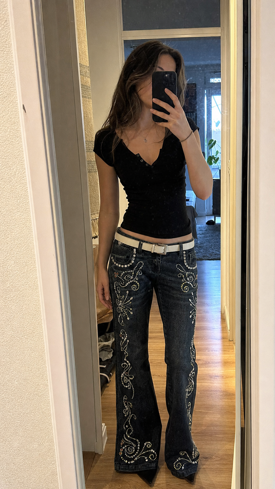 Rhinestone Flare Jeans showcase 2