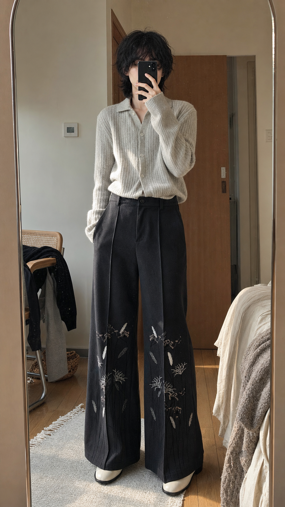 Midnight Meadow Embroidered Wool Trousers UGC showcase 2
