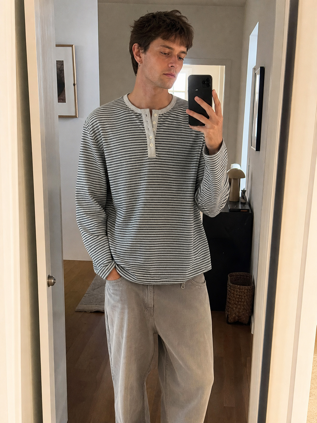 Stripe Henley Lounge Tee showcase 2