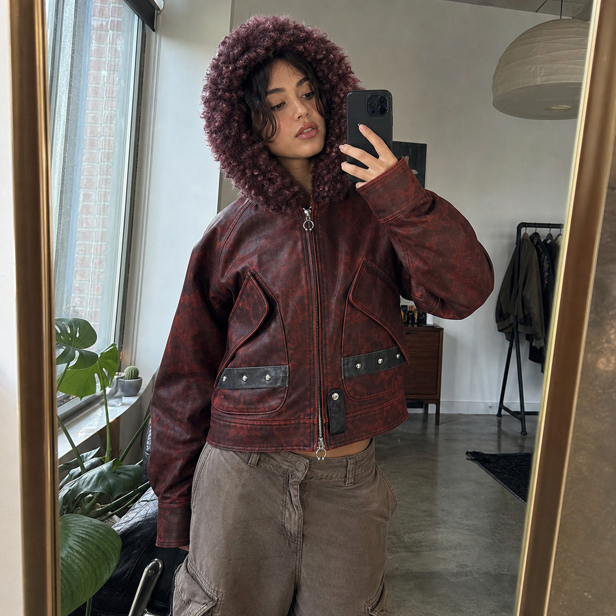 Ember Faux-Shearling Hooded Bomber showcase 2