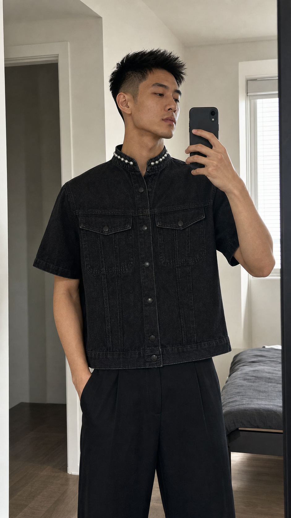 Aurora Studded Denim Armour Shirt showcase 2