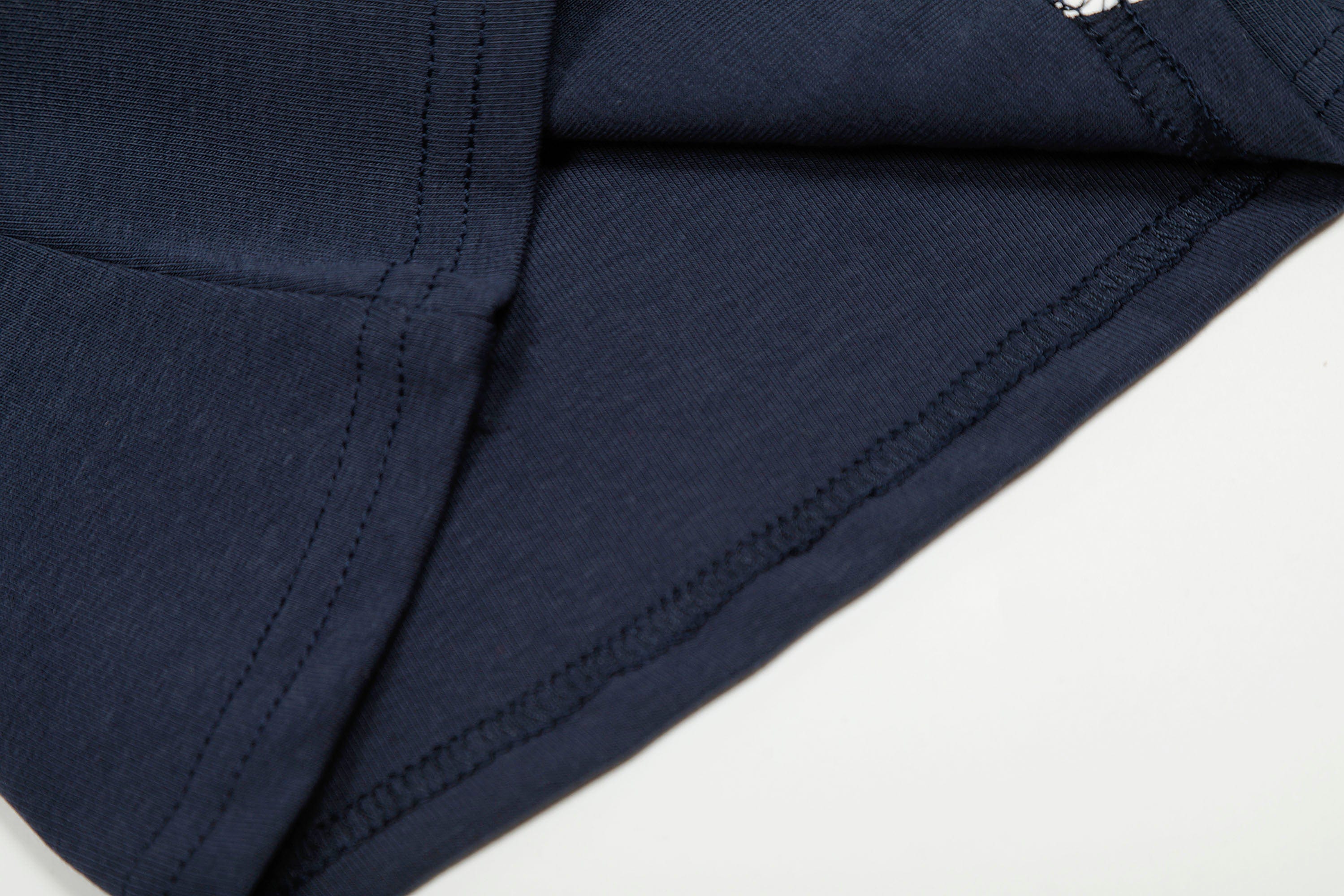 Navy Varsity Zip Up Top