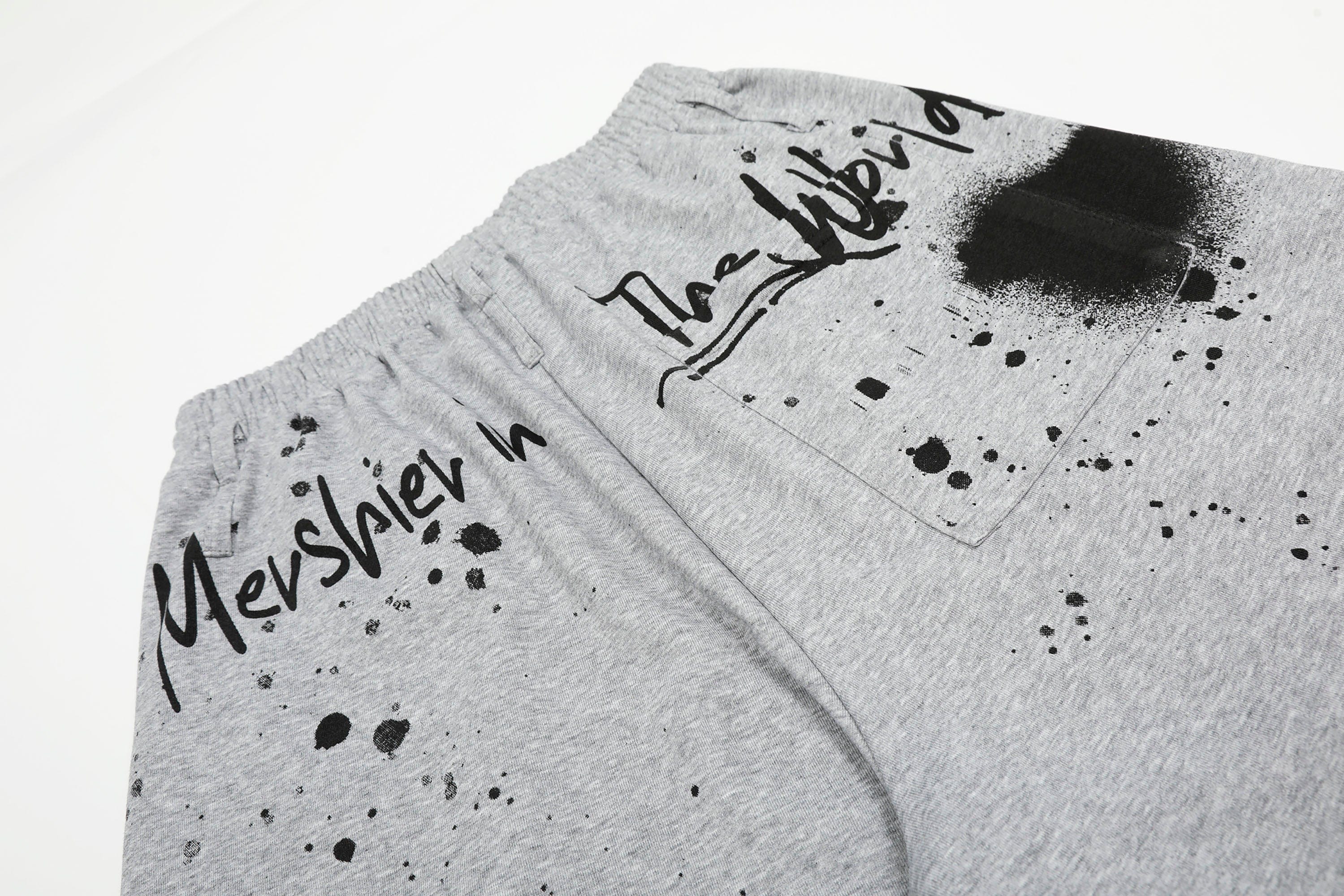 Graffiti Spray Print Sweat Shorts