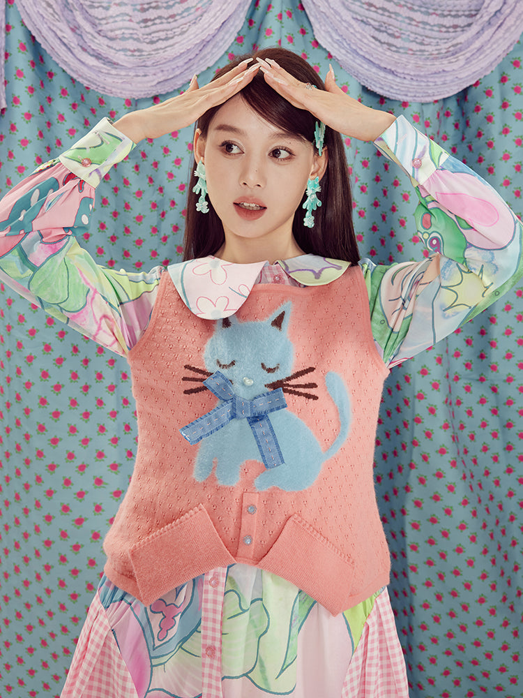 Sleeveless Cat Bow Tank Top