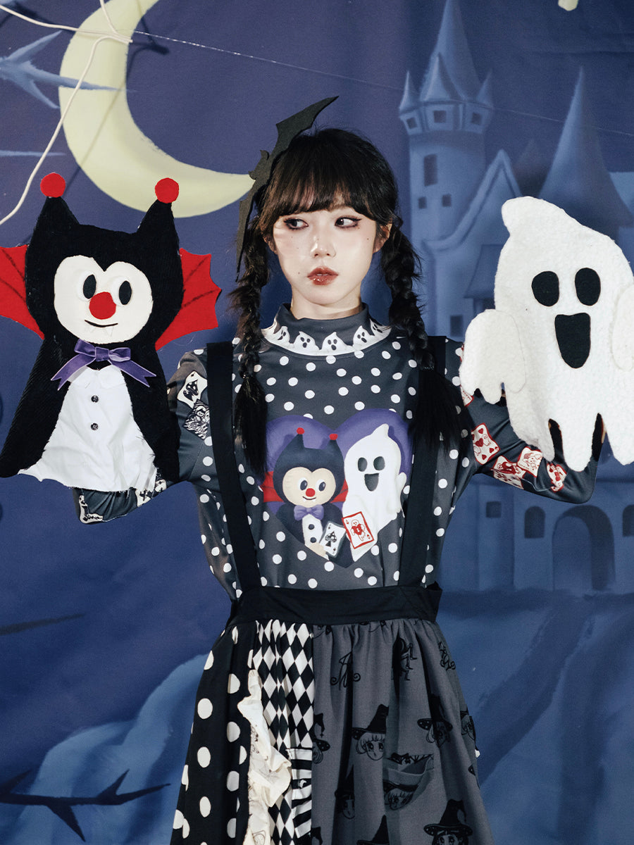 Polka Dot Playing Cards Jester Top