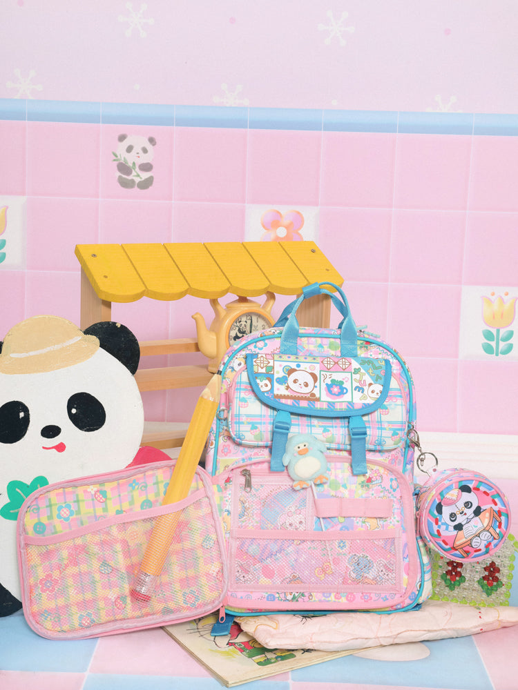 Sweet Panda Tea Adventure School Backpack